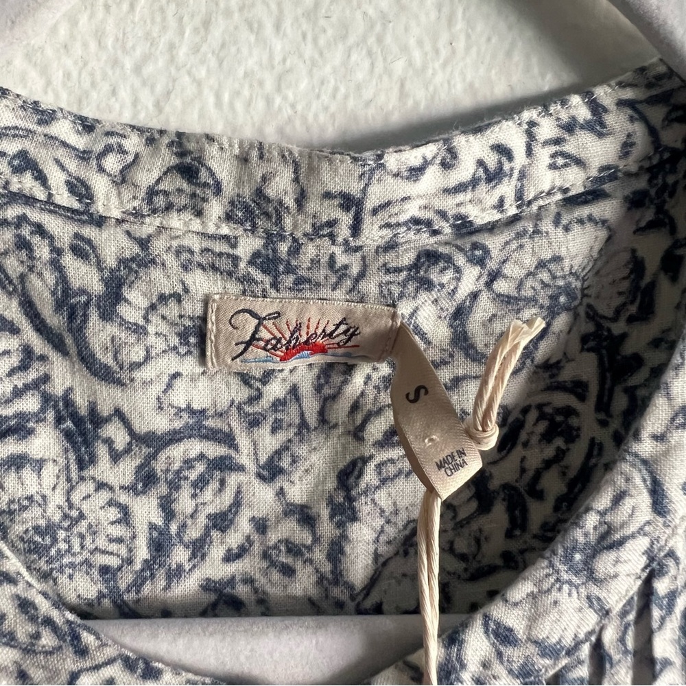 Faherty Isha Floral Imma Dress White with Blue Flowers w/ Pockets Size Small NWT - Picture 9 of 14